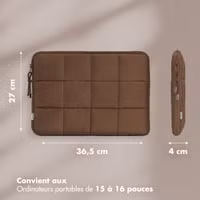 Selencia Pochette ordinateur Puffy 15-16 pouces - Mocha Brown