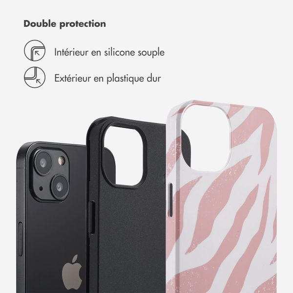 Selencia Coque arrière Vivid Apple iPhone 13 - Colorful Zebra Old Pink