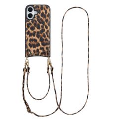 Selencia Coque de télephone Nova avec cordon et porte-cartes Apple iPhone 17 - Leopard