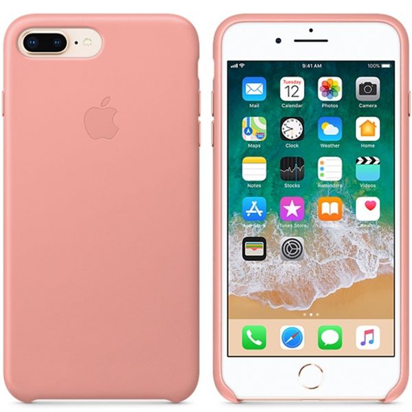 Apple Coque Leather iPhone 8 Plus / 7 Plus - Soft Pink