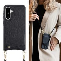 Selencia Coque de télephone Nova avec cordon et porte-cartes Samsung Galaxy A36 / A56 - Noir