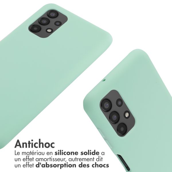 imoshion Coque en silicone avec cordon Samsung Galaxy A13 (4G) - Vert menthe