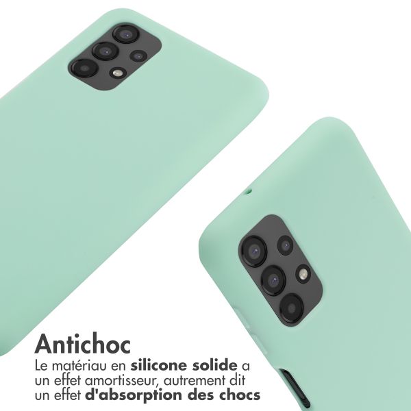 imoshion ﻿Coque en silicone avec cordon Samsung Galaxy A13 (4G) - Menthe verte