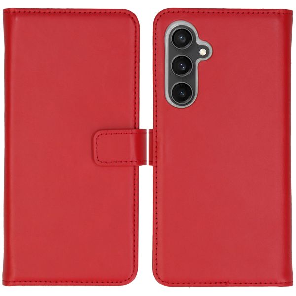 Selencia Étui de téléphone portefeuille en cuir véritable Samsung Galaxy S23 FE - Rouge