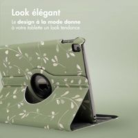 imoshion Coque tablette Design rotatif à 360° Apple iPad 9 (2021) 10.2 pouces / iPad 8 (2020) 10.2 pouces / iPad 7 (2019) 10.2 pouces - Green Flowers