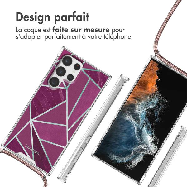 imoshion Coque Design avec cordon Samsung Galaxy S22 Ultra - Bordeaux Graphic