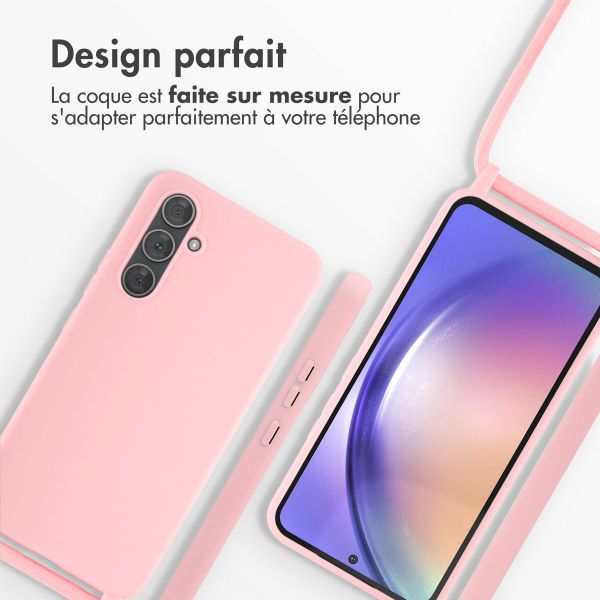 imoshion Coque en silicone avec cordon Samsung Galaxy A54 (5G) - Rose