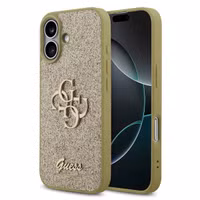 Guess Coque 4G Metal Logo Glitter Apple iPhone 17 - Doré