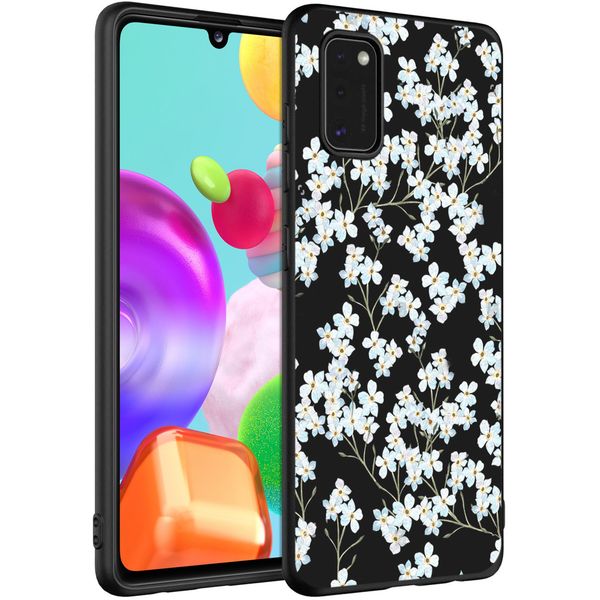 imoshion Coque Design Samsung Galaxy A41 - Fleur - Blanc / Noir