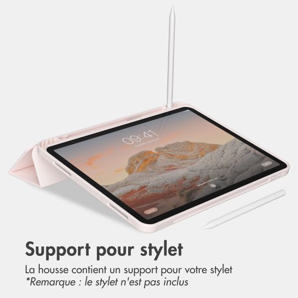 Accezz Coque tablette portefeuille Smart Silicone Apple iPad 11 (2025) 11 pouces A16 / iPad 10 (2022) 10.9 pouces - Rose