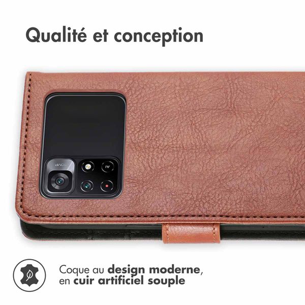imoshion Étui de télephone portefeuille de luxe Xiaomi Poco M4 Pro 5G - Marron