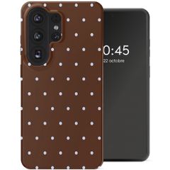 Selencia Coque arrière Vivid avec MagSafe Samsung Galaxy S26 Ultra - Happy Dots Chocolate
