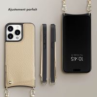 Selencia Coque arrière avec cordon et porte-cartes Nova iPhone 15 Pro Max - Beige