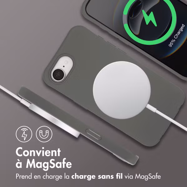 imoshion Coque arrière Color avec cordon amovible et MagSafe Apple iPhone 16e - Black Coffee