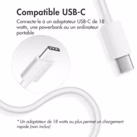 Accezz Chargeur sans fil USB-C - Chargeur sans fil MagSafe et Qi2 - 1 mètres - Blanc