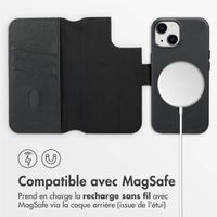Accezz Étui de téléphone portefeuille en cuir 2-en-1 avec MagSafe Apple iPhone 15 - Onyx Black
