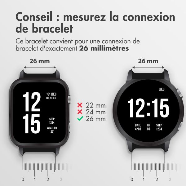 imoshion Bracelet QuickFit® en silicone  - Connexion Garmin 26 mm - Blanc