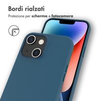 Accezz Leather Backcover avec MagSafe Apple iPhone 14 Plus - Bleu foncé