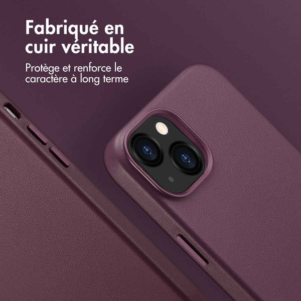 Accezz Coque arrière en cuir avec MagSafe Apple iPhone 13 - Heath Purple