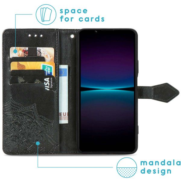 imoshion Etui de téléphone portefeuille Mandala Sony Xperia 1 IV - Noir