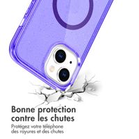 imoshion Coque Pailletée avec MagSafe Apple iPhone 14 - Paillettes Violet