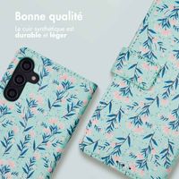 imoshion Étui de télephone portefeuille Design Samsung Galaxy A14 (5G/4G) - Blue Flowers