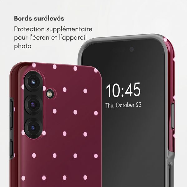 Selencia Coque arrière Vivid avec MagSafe Samsung Galaxy S25 - Happy Dots Burgundy