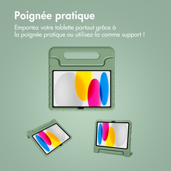 imoshion Coque kidsproof avec poignée Apple iPad 11 (2025) 11 pouces A16 / iPad 10 (2022) 10.9 pouces - Olive Green