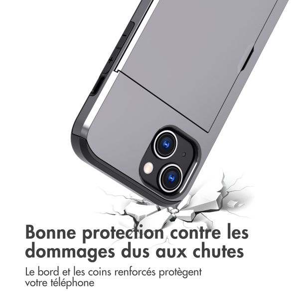 imoshion Coque arrière avec porte-cartes iPhone 15 - Gris