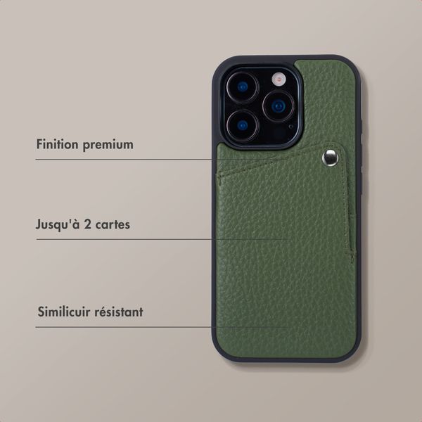 Selencia Coque Riva avec porte-cartes Apple iPhone 15 Pro - Sage Green