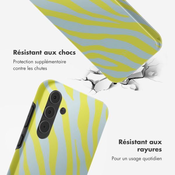 Selencia Coque arrière Vivid Tough Samsung Galaxy A55 - Zebra Winter Sky Titanium Yellow