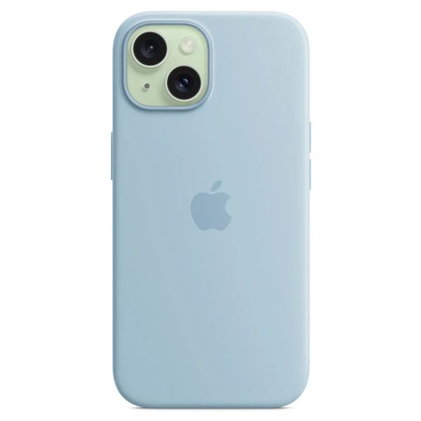 Apple Coque en silicone MagSafe Apple iPhone 15 - Bleu clair