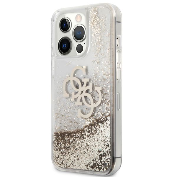 Guess Coque 4G Logo Liquid Glitter iPhone 13 Pro - Gold