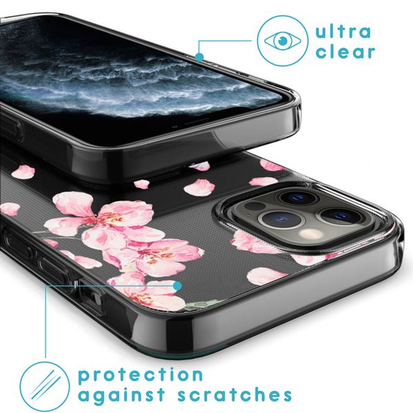 imoshion Coque Design iPhone 12 (Pro) - Fleur - Rose