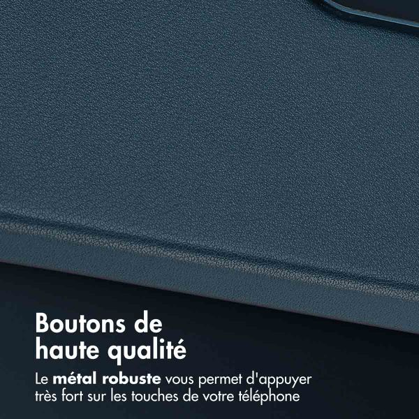 Accezz Coque arrière en cuir avec MagSafe Samsung Galaxy A36 / A56 - Nightfall Blue