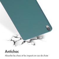 Accezz Coque Liquid Silicone avec porte-stylet iPad Air 11 pouces (2024) M2 / Air 5 (2022) / Air 4 (2020) - Vert foncé