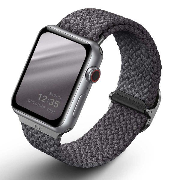 Uniq Bracelet tressé Aspen Apple Apple Watch Series 1 á 9 / SE (38/40/41 mm) | Series 10 (42 mm) - Gris Granite