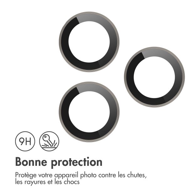 imoshion Lot de 2 protections d'objectif de caméra Apple iPhone 16 Pro / 16 Pro Max - Natural / Titanium