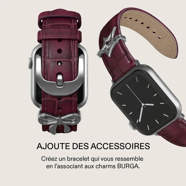 Burga Bracelet en cuir véritable Apple Watch | 38/40/41/42 mm - Mobwife / Silver