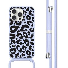 imoshion Coque design en silicone avec cordon Apple iPhone 15 Pro - Animal Lila