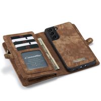 CaseMe Etui de téléphone de luxe en cuir deux en un Samsung Galaxy S22 - Brun