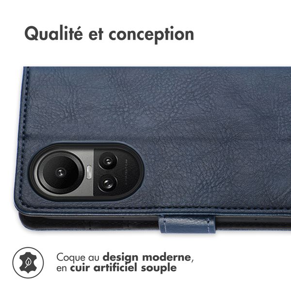 imoshion Étui de téléphone portefeuille Luxe Oppo Reno 10 / 10 Pro - Bleu foncé