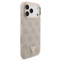 Guess Coque arrière en cuir avec logo Triangle classique et MagSafe Apple iPhone 17 Pro - Rose