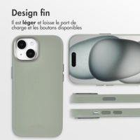 Accezz Coque arrière en cuir avec MagSafe Apple iPhone 15 - Light Grey