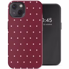 Selencia Coque arrière Vivid avec MagSafe Apple iPhone 13 - Happy Dots Burgundy