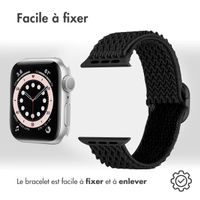 imoshion Bracelet en nylon élastique Apple Watch Series 1 t/m 9 / SE (38/40/41 mm) | Series 10 / 11 (42 mm) - Noir