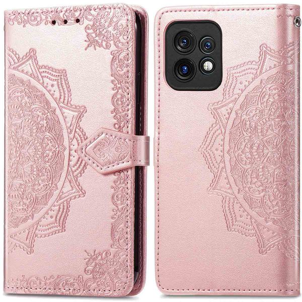 imoshion Etui de téléphone portefeuille Mandala Motorola Edge 40 Pro - Rose Dorée