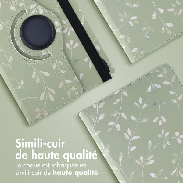 imoshion Coque tablette Design rotatif à 360° Samsung Galaxy Tab S11 - Green Flowers