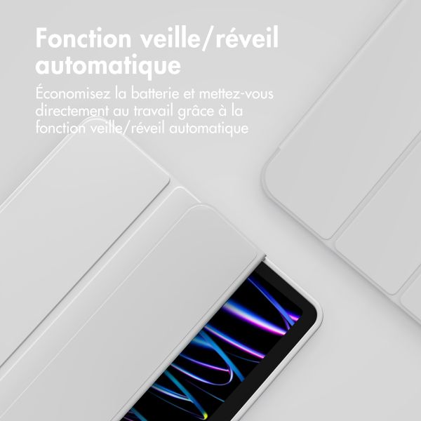 Accezz Coque tablette portefeuille Smart Silicone Apple iPad Air 11 pouces (2025) M3 / (2024) M2 / Air 5 (2022) / Air 4 (2020) - Gris