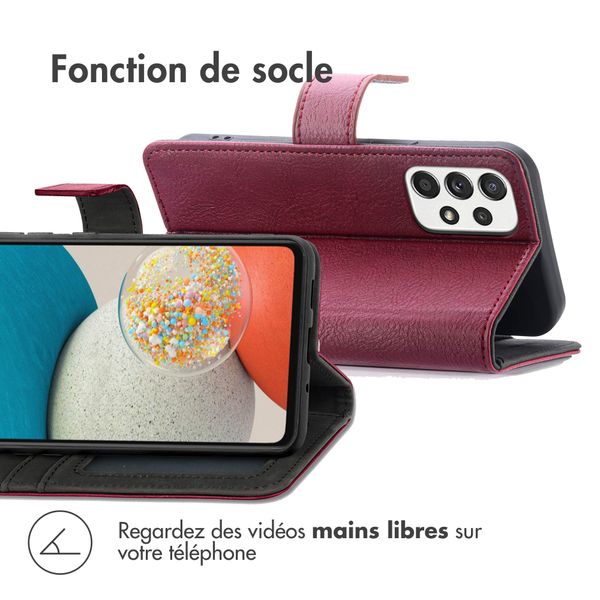 imoshion Étui de téléphone portefeuille Luxe Samsung Galaxy A53 - Bordeaux